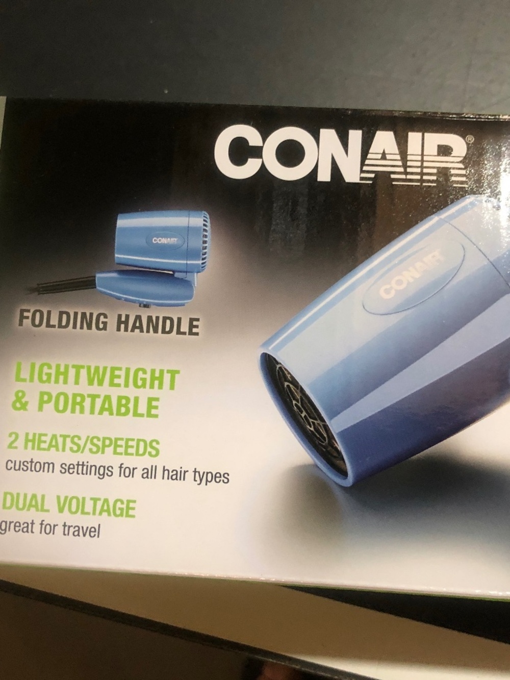 CONAIR Compact Folding Dryer 1600 Watt 2 Settings Great for Travel! NEW